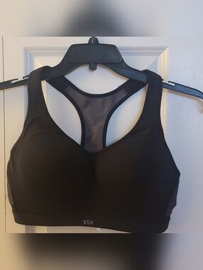 VSX Black Mesh-Back Racer Sports Bra- Size 36DD- NWOT
